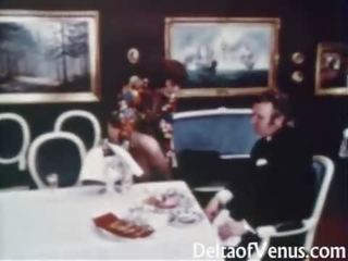 Ketinggalan zaman seks klip 1960s - berbulu perdana rambut coklat - tabel untuk tiga